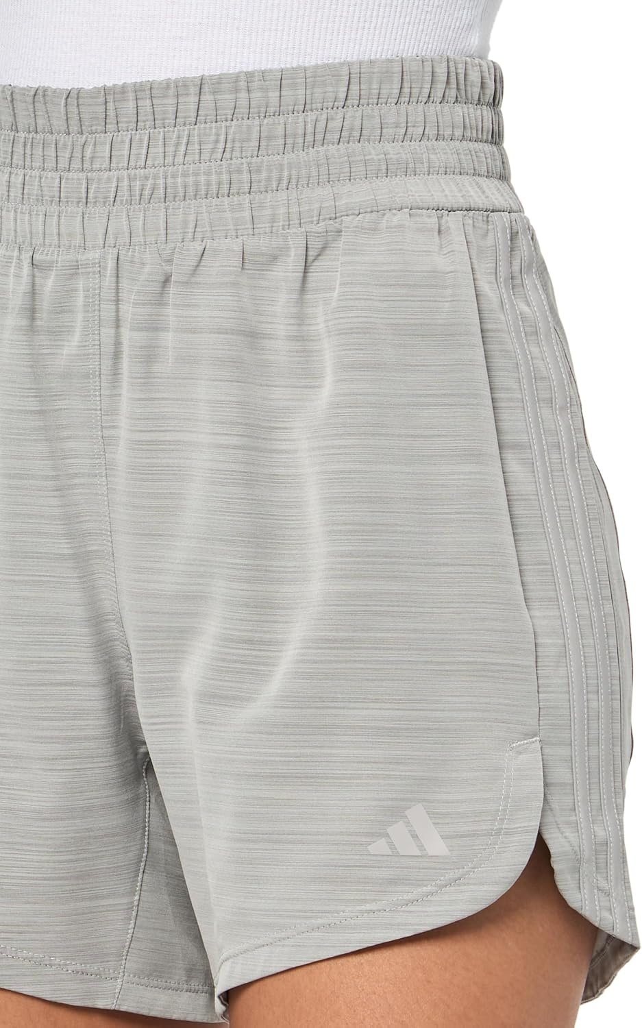 image:imageadidas Womens Pacer Training 3Stripes Woven HighRise ShortsSolid Grey