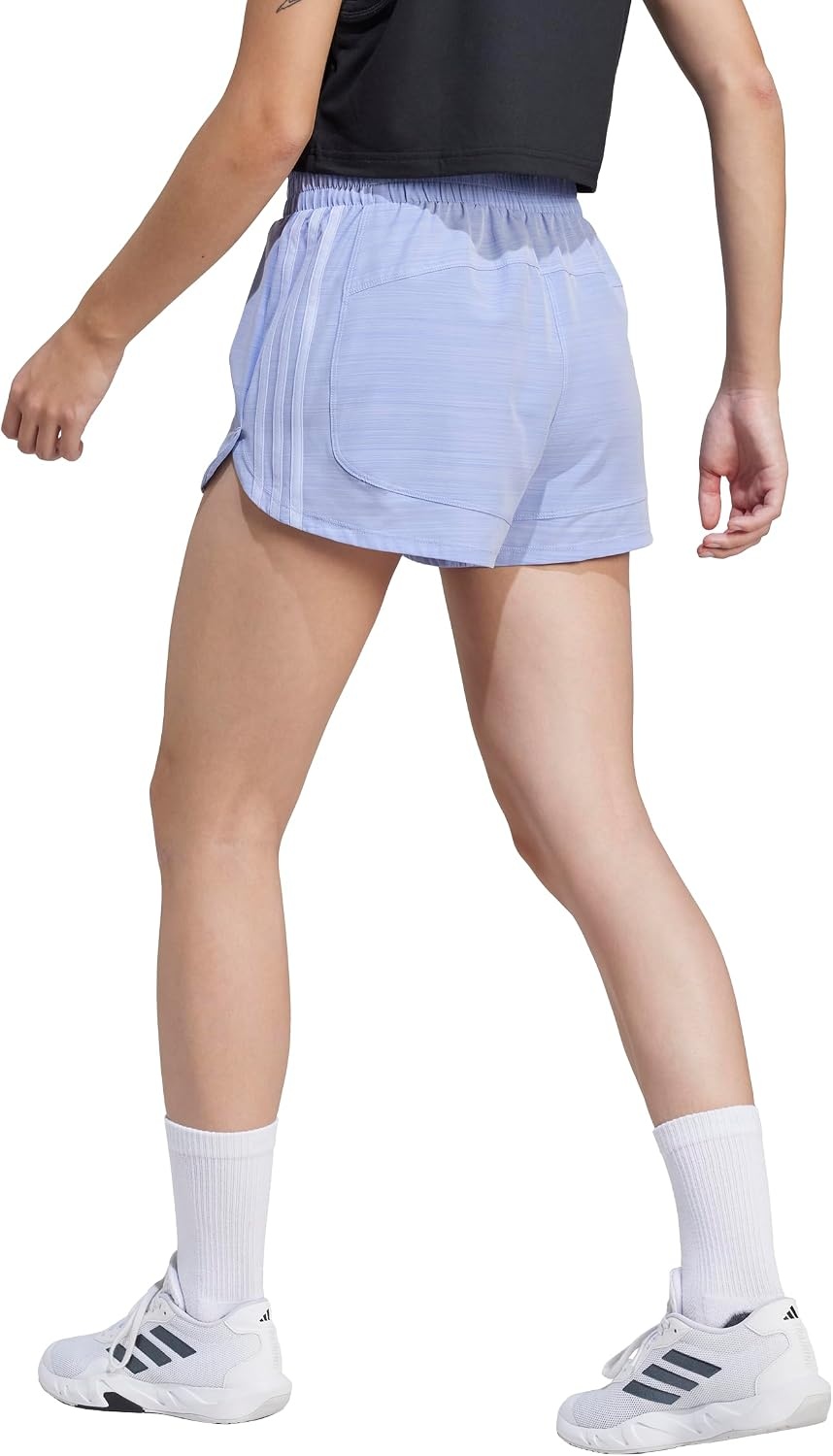 image:imageadidas Womens Pacer Training 3Stripes Woven HighRise ShortsViolet Tone MelViolet Tone