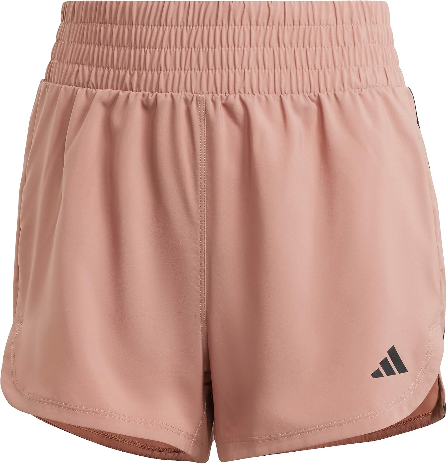 image:imageadidas Womens Pacer Training 3Stripes Woven HighRise ShortsWarm ClayBlack