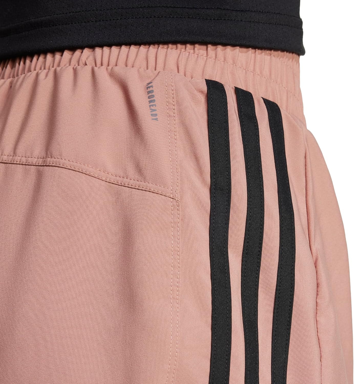 image:imageadidas Womens Pacer Training 3Stripes Woven HighRise ShortsWarm ClayBlack