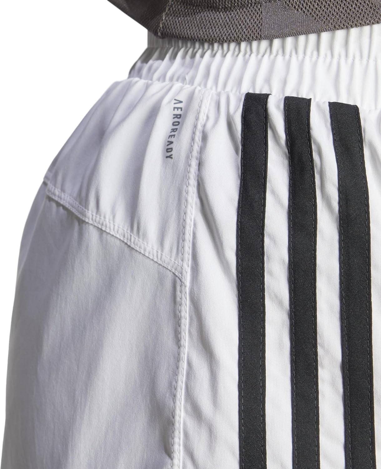 image:imageadidas Womens Pacer Training 3Stripes Woven HighRise ShortsWhiteBlack