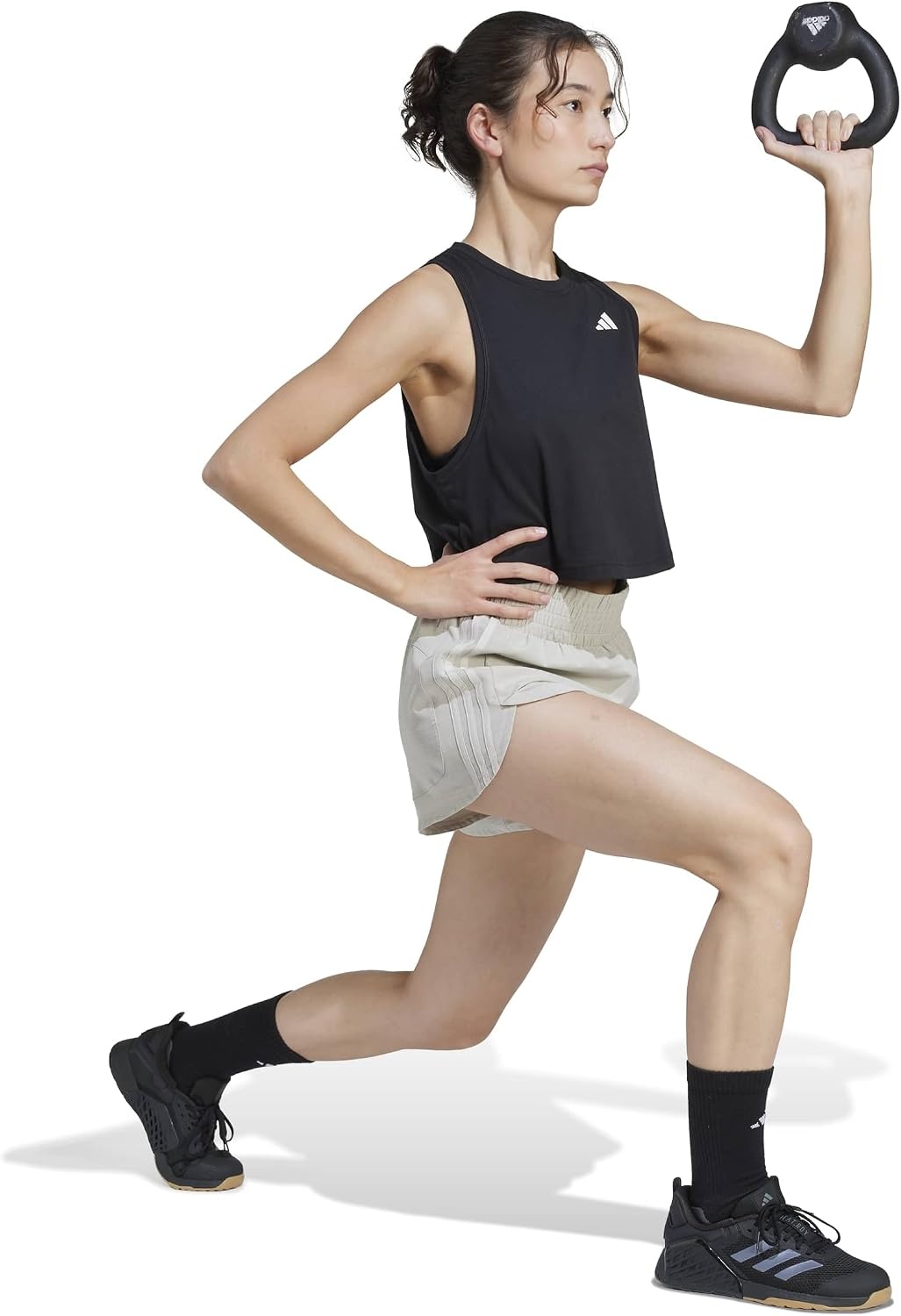 image:imageadidas Womens Pacer Training 3Stripes Woven HighRise ShortsWonder Alumina MelWonder Alumina