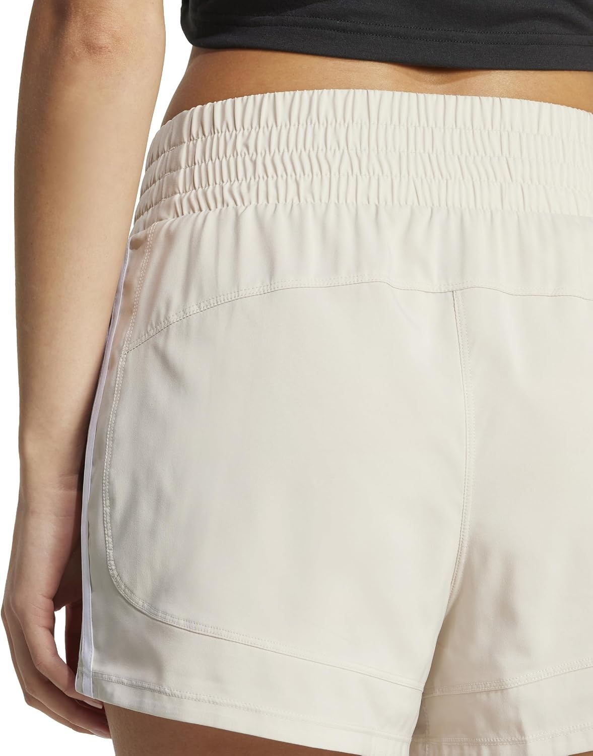 image:imageadidas Womens Pacer Training 3Stripes Woven HighRise ShortsWonder AluminaWhite