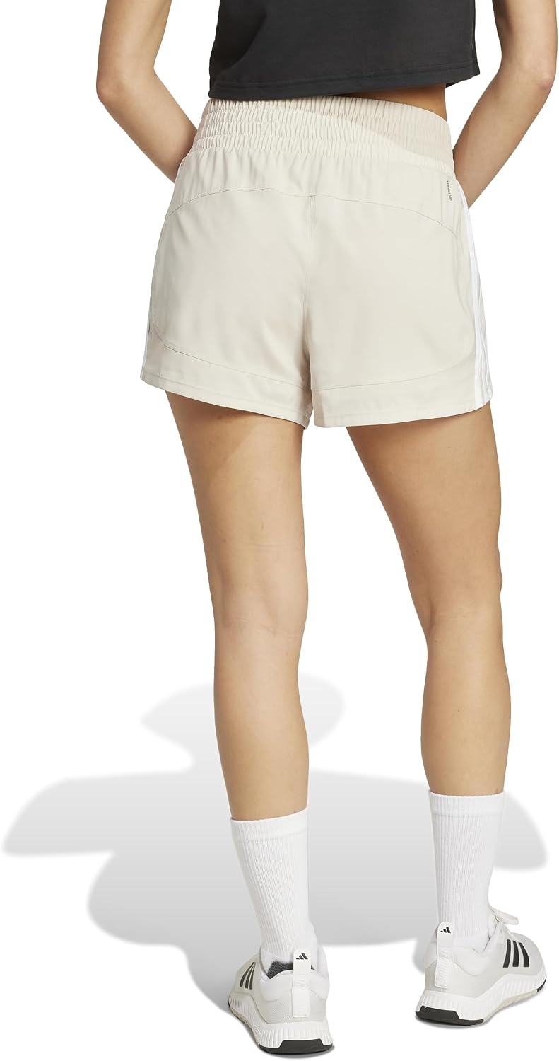 image:imageadidas Womens Pacer Training 3Stripes Woven HighRise ShortsWonder AluminaWhite