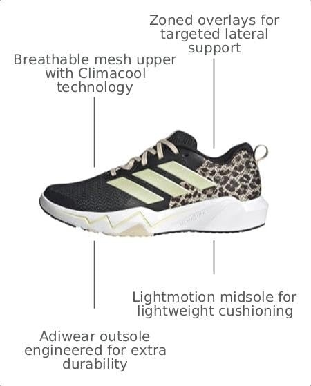 image:imageadidas Womens Rapidmove Go Training Sneakers Shoes PinkBlackIce Gold MetallicCrystal Linen