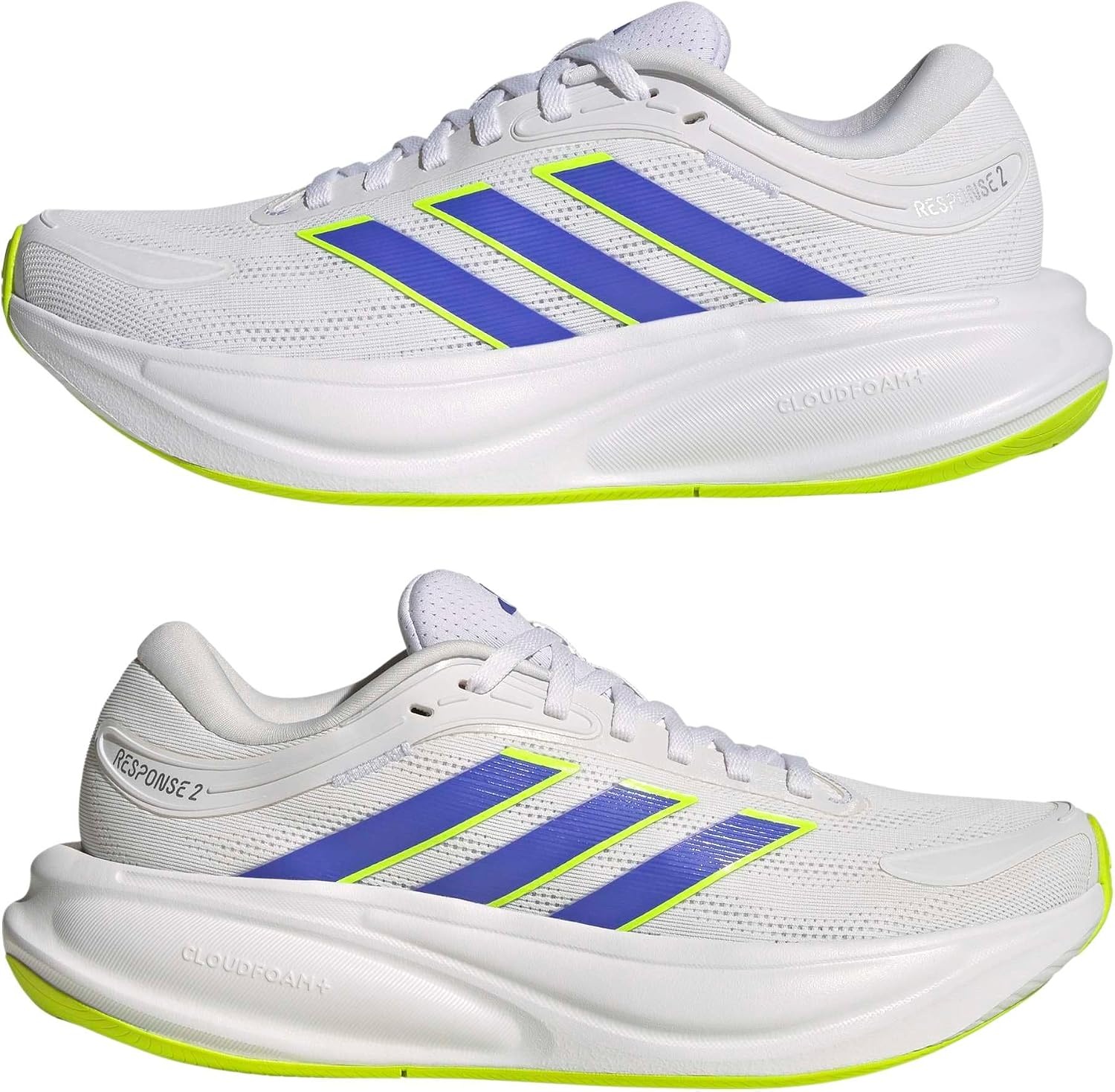image:imageadidas Womens Response 2 Running ShoeWhiteCobalt BlueLucid Lemon