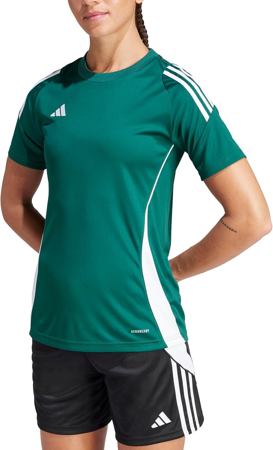image:imageadidas Womens Tiro 24 JerseyTeam Dark GreenWhite