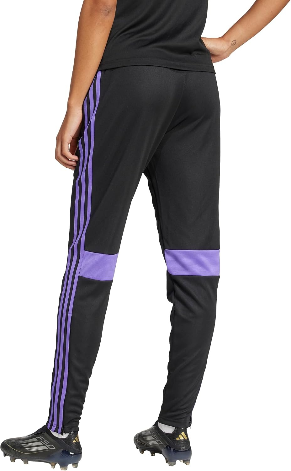image:imageadidas Womens Tiro 25 Essentials Tracksuit Bottoms Soccer Cleats BlackBlackPurple RushLucid Lemon