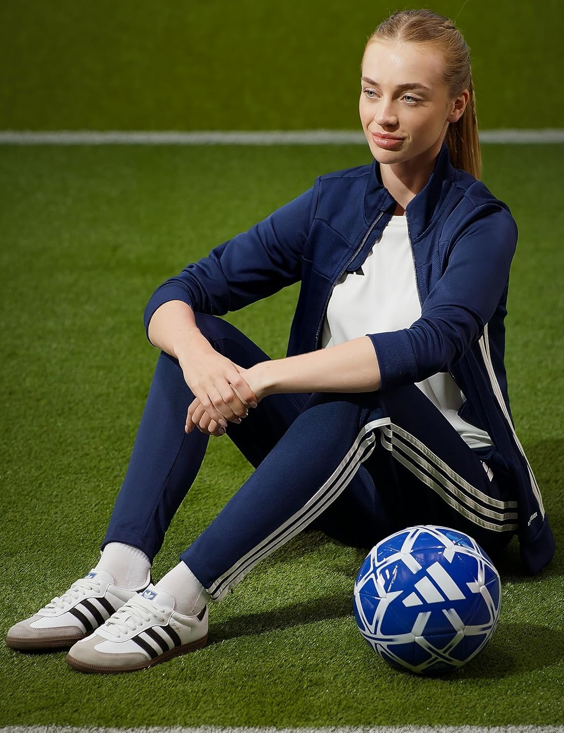 image:imageadidas Womens Tiro 25 Essentials Tracksuit Bottoms Soccer Cleats BlackTeam Navy BlueWhite