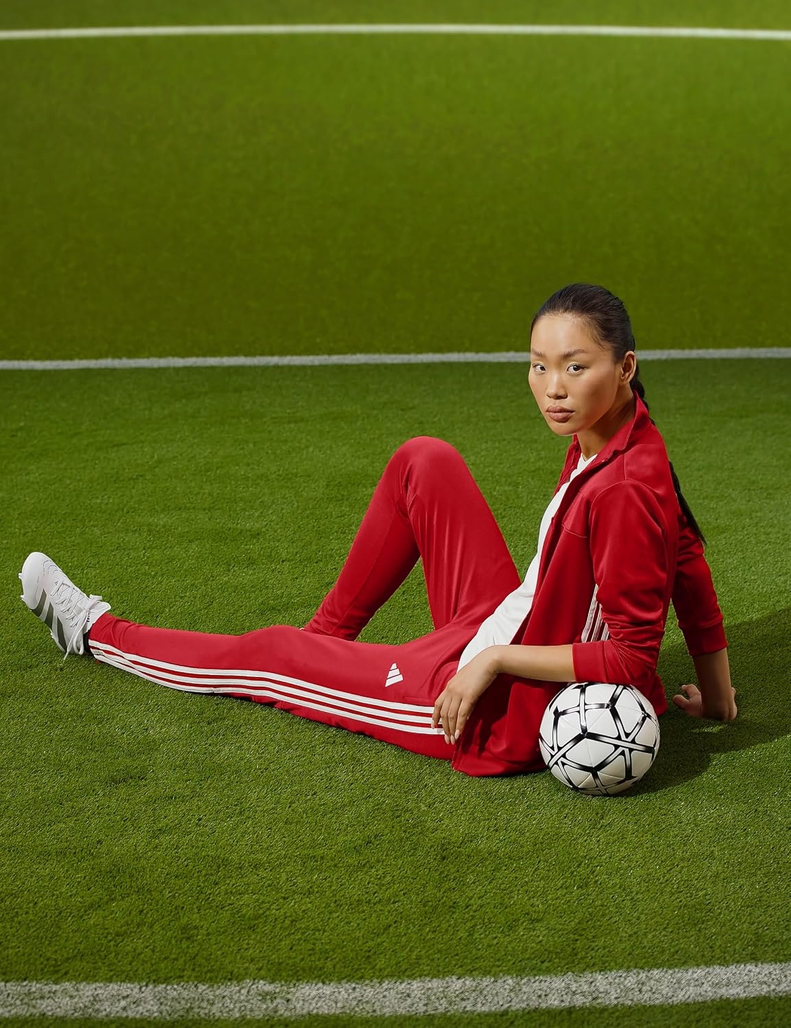 image:imageadidas Womens Tiro 25 Essentials Tracksuit Bottoms Soccer Cleats BlackTeam Power Red White