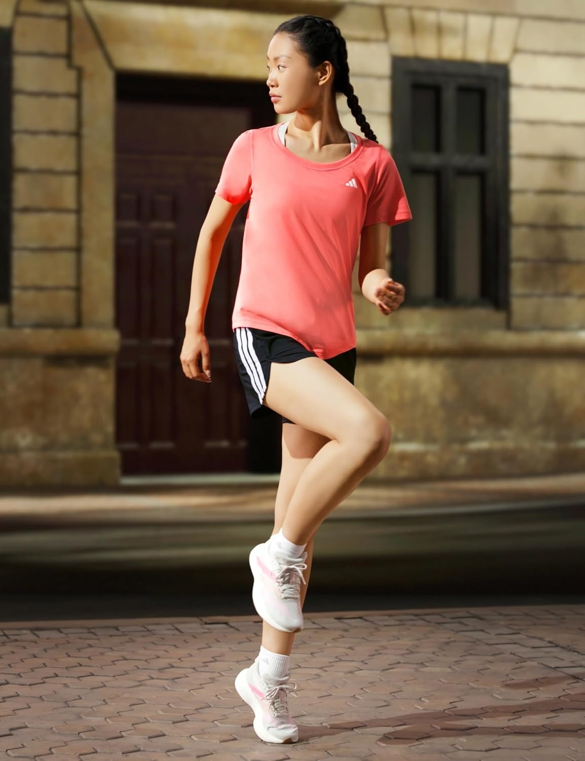 image:imageadidas Womens adiZero Pacer RunningGreyBliss PinkWhite