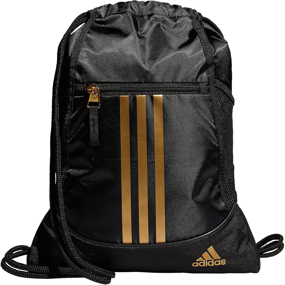 image:imageadidas Alliance Sackpack  Drawstring Backpack for Sports Small Gym Bag Black3 OSFABlackGold Metallic2
