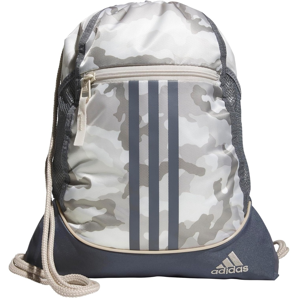 image:imageadidas Alliance Sackpack Drawstring Backpack for Sports Small Gym Bag Black3 OSFACamouflage Wonder BeigeOnix GreyAlumina Beige2