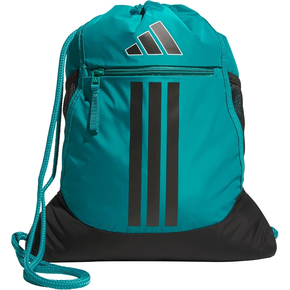 image:imageadidas Alliance Sackpack Drawstring Backpack for Sports Small Gym Bag Black3 OSFAEqt Green3