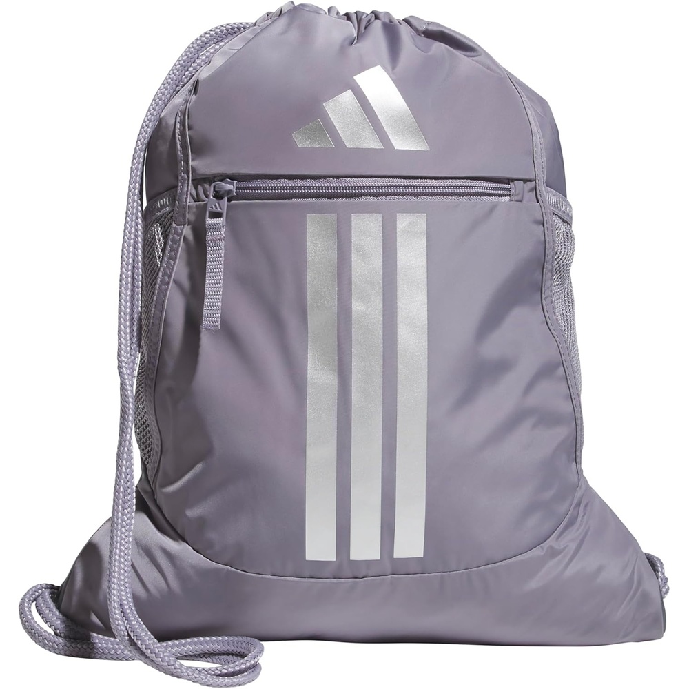 image:imageadidas Alliance Sackpack  Drawstring Backpack for Sports Small Gym Bag Black3 OSFASlate GreySilver Metallic3