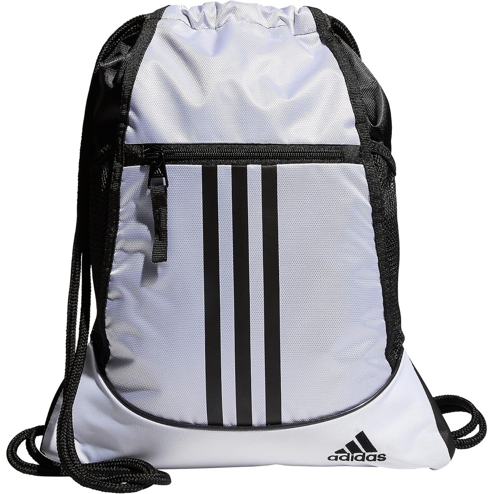 image:imageadidas Alliance Sackpack Drawstring Backpack for Sports Small Gym Bag Black3 OSFAWhiteBlack2