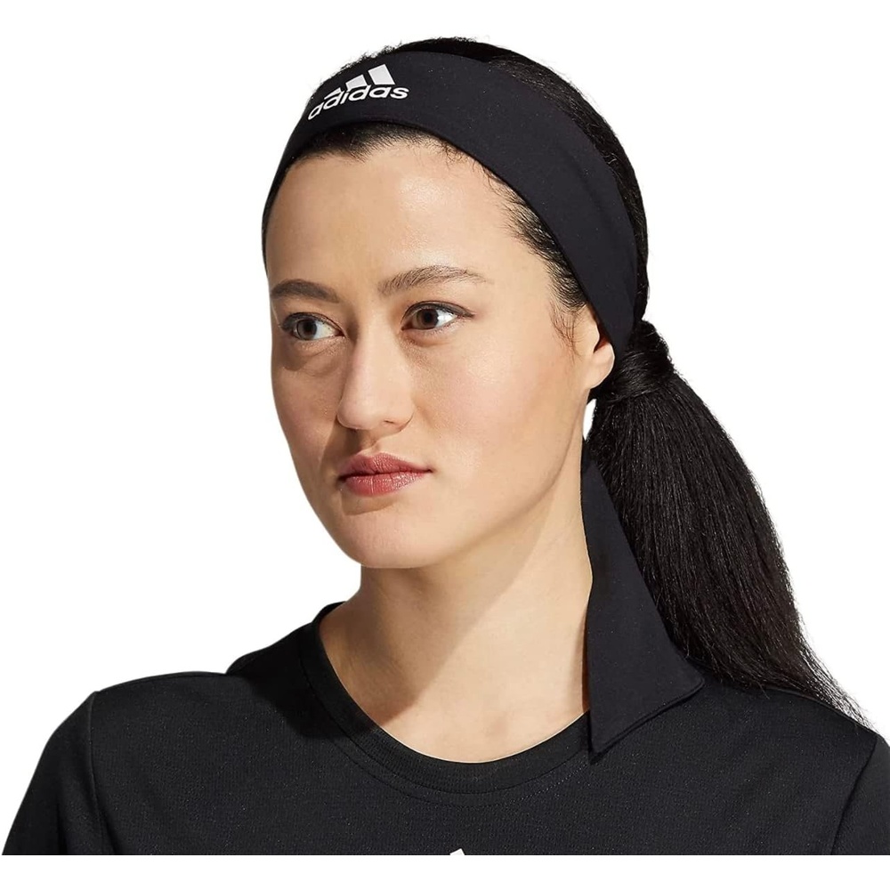image:imageadidas Alphaskin Tie HeadbandHeather GreyBlackPlus