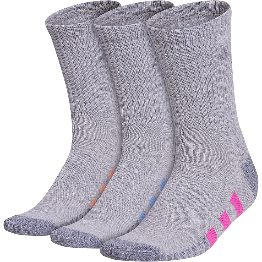 image:imageadidas Cushioned Low Cut Ankle Socks 3Pairs Durable amp Comfortable 3Pack Targeted Cushioning Arch Support Breathable MoistureWicking Reinforced Heel amp Toe AllDay ComfortCool Light HeatherLucid Fuchsia PinkBlue Fusion30Crew