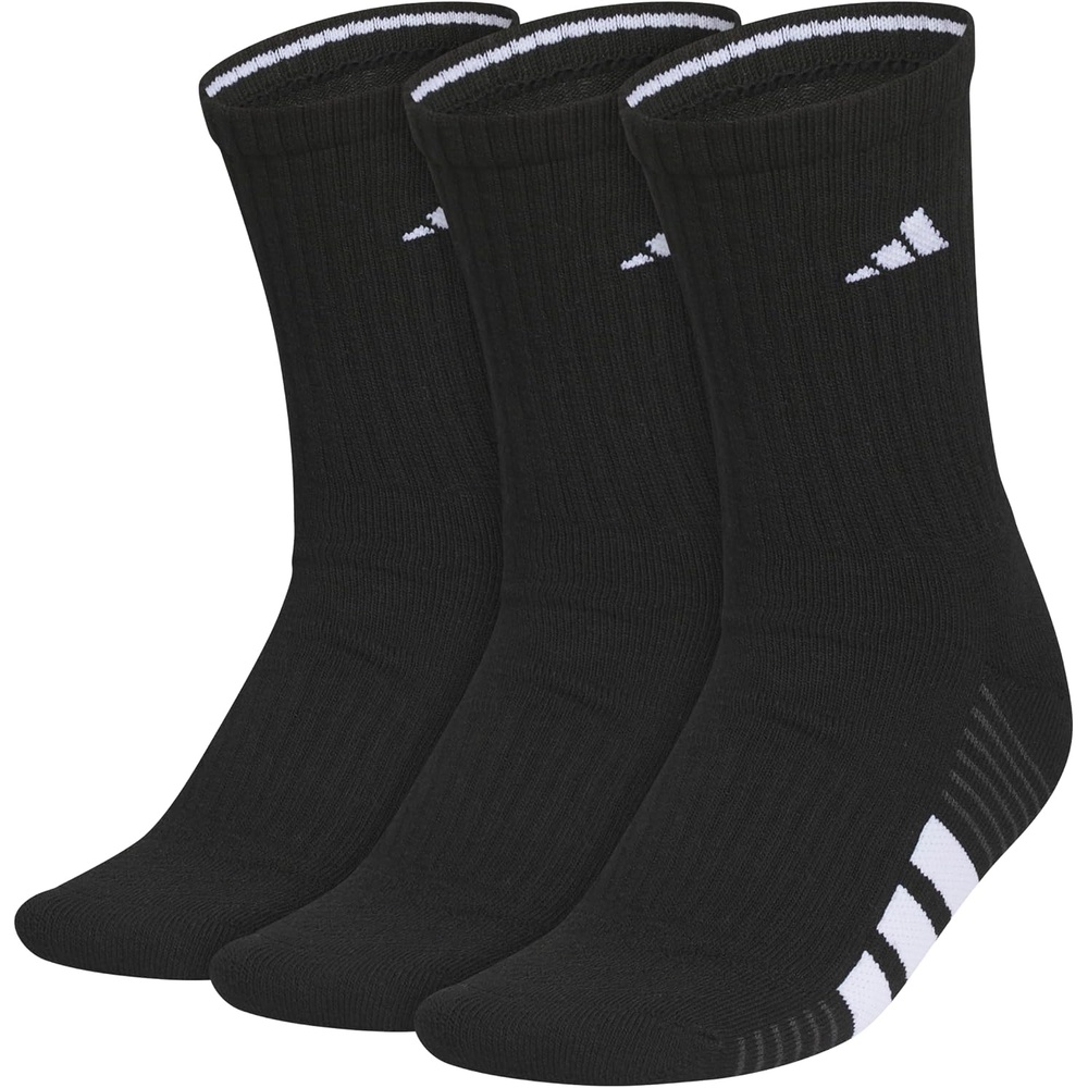 image:imageadidas Cushioned Low Cut Ankle Socks 3Pairs Durable amp Comfortable 3Pack Targeted Cushioning Arch Support Breathable MoistureWicking Reinforced Heel amp Toe AllDay ComfortBlackWhiteCarbon Grey40Crew