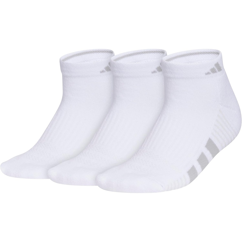 image:imageadidas Cushioned Low Cut Ankle Socks 3Pairs Durable amp Comfortable 3Pack Targeted Cushioning Arch Support Breathable MoistureWicking Reinforced Heel amp Toe AllDay ComfortWhiteClear Onix GreyClear Grey40Low Cut