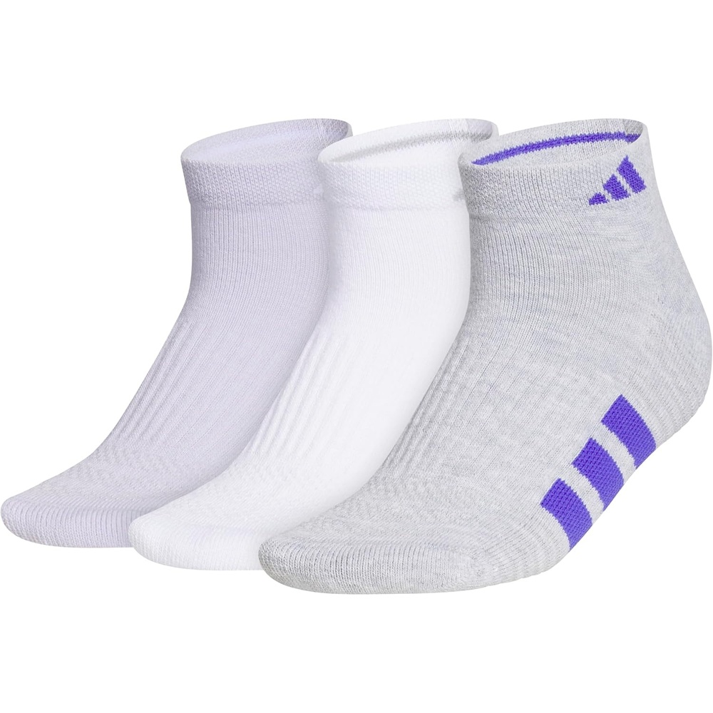 image:imageadidas Cushioned Low Cut Ankle Socks 3Pairs Durable amp Comfortable 3Pack Targeted Cushioning Arch Support Breathable MoistureWicking Reinforced Heel amp Toe AllDay ComfortFrozen PurpleClear Onix GreySolar Purple40Low Cut