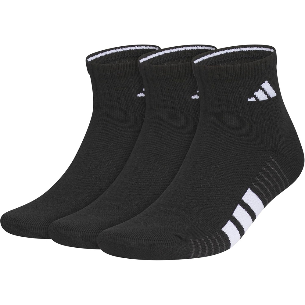 image:imageadidas Cushioned Low Cut Ankle Socks 3Pairs Durable amp Comfortable  3Pack Targeted Cushioning Arch Support Breathable MoistureWicking Reinforced Heel amp Toe AllDay ComfortBlackWhiteCarbon Grey40Quarter