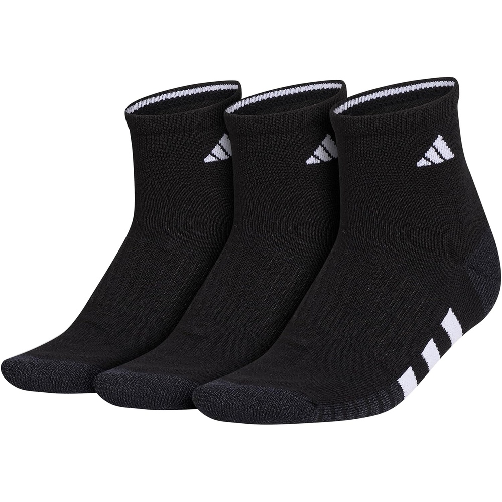 image:imageadidas Cushioned Low Cut Ankle Socks 3Pairs Durable amp Comfortable 3Pack Targeted Cushioning Arch Support Breathable MoistureWicking Reinforced Heel amp Toe AllDay ComfortBlackNight GreyWhite30Quarter