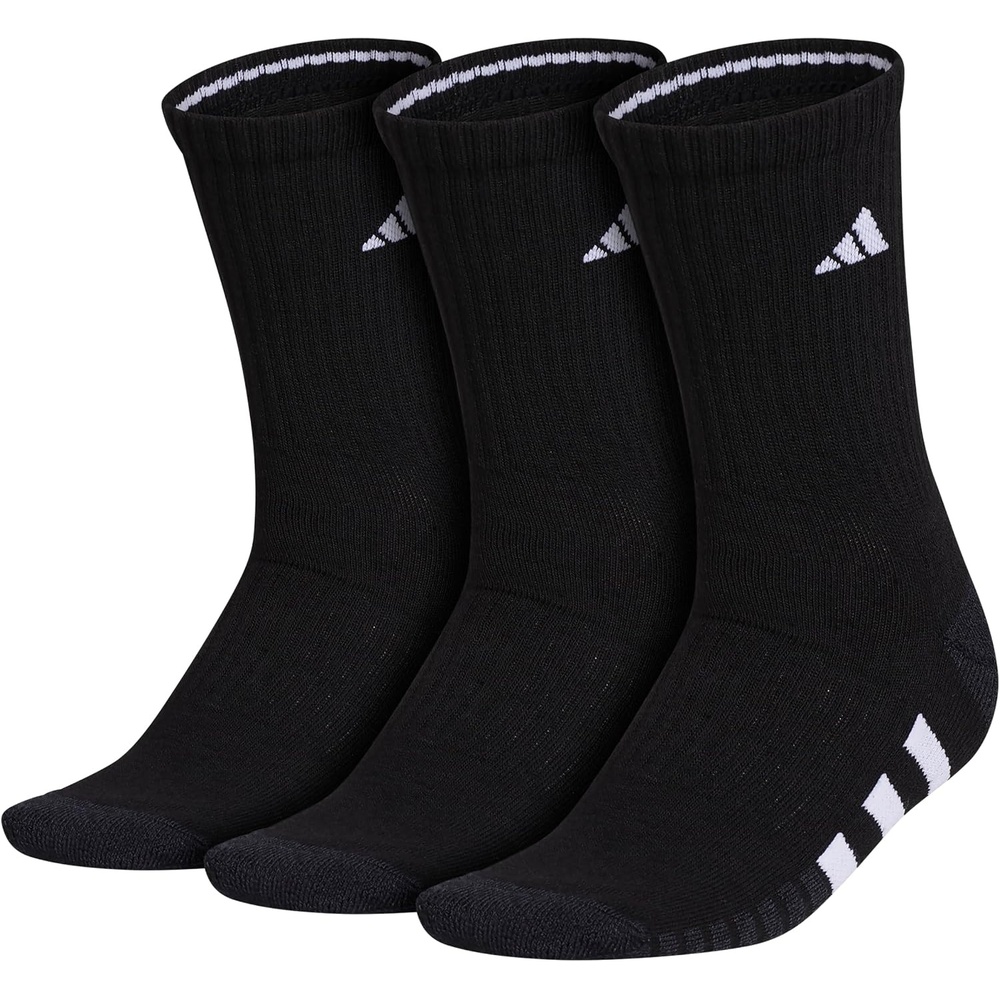image:imageadidas Cushioned Low Cut Ankle Socks 3Pairs Durable amp Comfortable 3Pack Targeted Cushioning Arch Support Breathable MoistureWicking Reinforced Heel amp Toe AllDay ComfortBlackNight GreyWhite30Crew