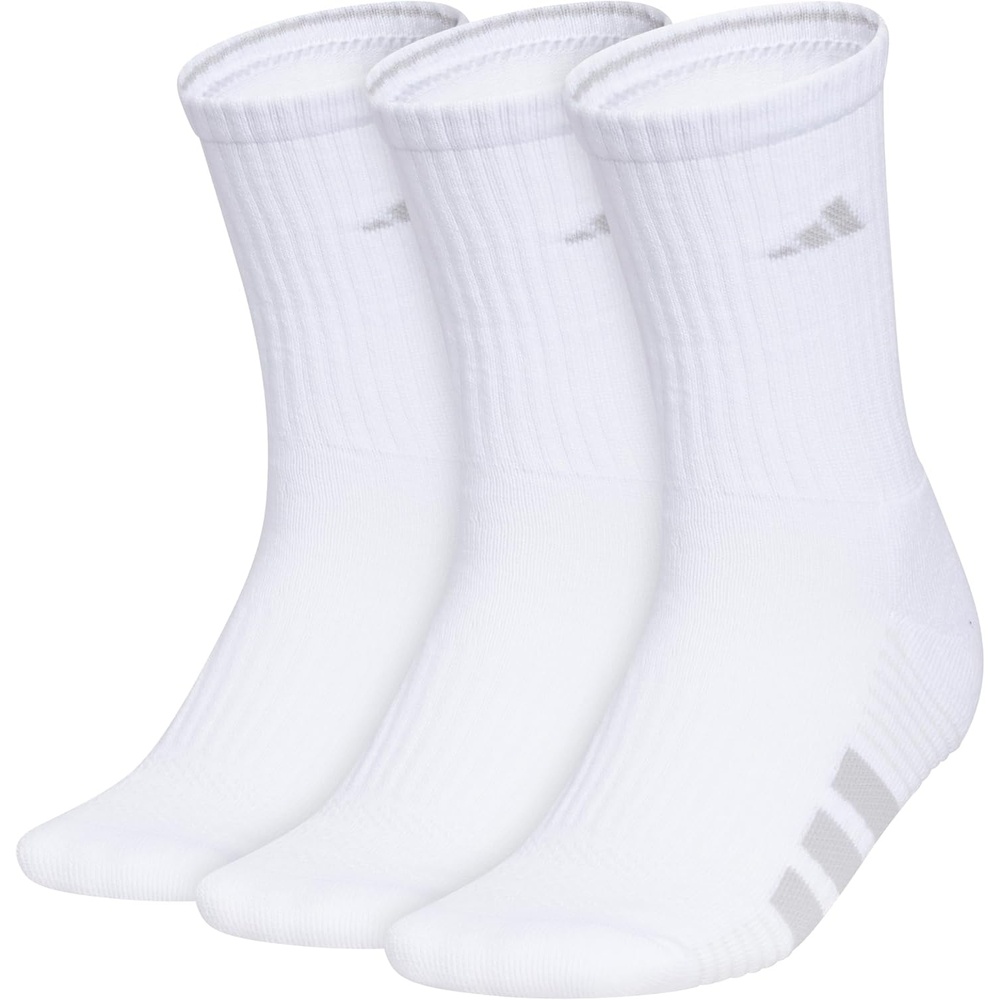 image:imageadidas Cushioned Low Cut Ankle Socks 3Pairs Durable amp Comfortable 3Pack Targeted Cushioning Arch Support Breathable MoistureWicking Reinforced Heel amp Toe AllDay ComfortWhiteClear Onix GreyClear Grey40Crew