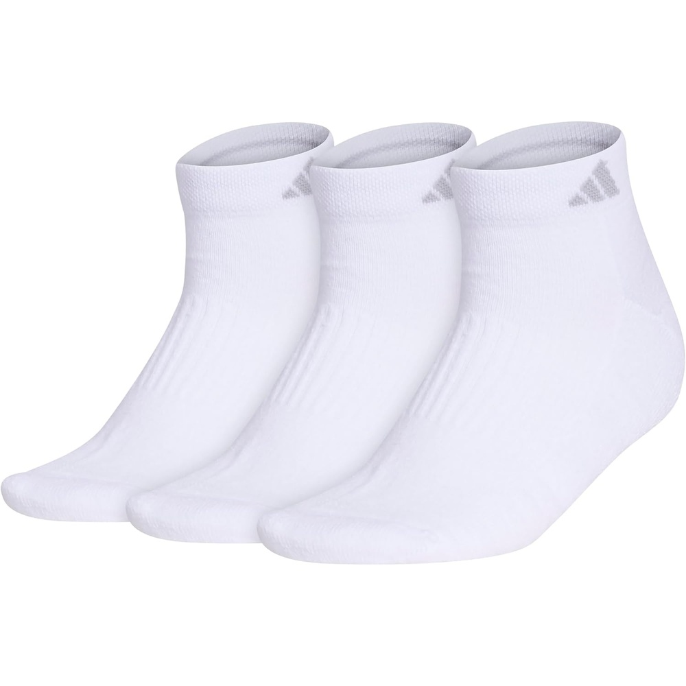 image:imageadidas Cushioned Low Cut Ankle Socks 3Pairs Durable amp Comfortable 3Pack Targeted Cushioning Arch Support Breathable MoistureWicking Reinforced Heel amp Toe AllDay ComfortWhiteClear Onix Grey30Low Cut