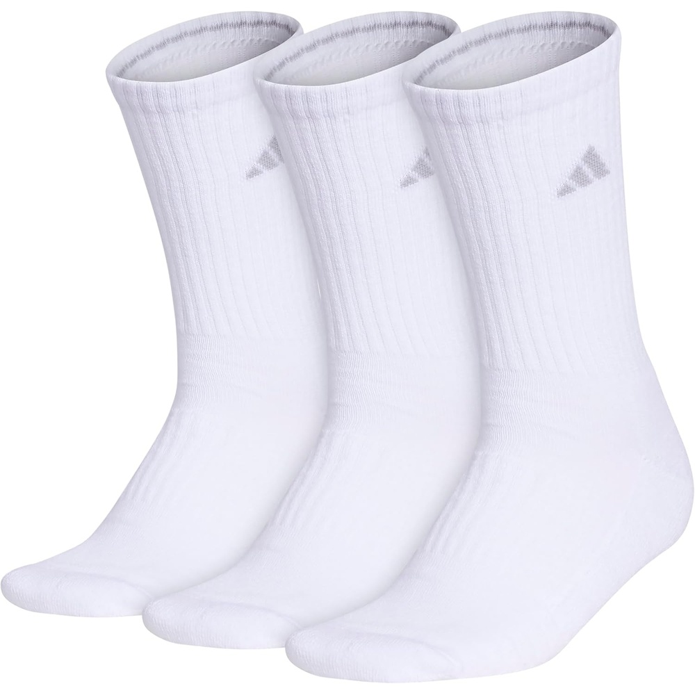 image:imageadidas Cushioned Low Cut Ankle Socks 3Pairs Durable amp Comfortable 3Pack Targeted Cushioning Arch Support Breathable MoistureWicking Reinforced Heel amp Toe AllDay ComfortWhiteClear Onix Grey30Crew