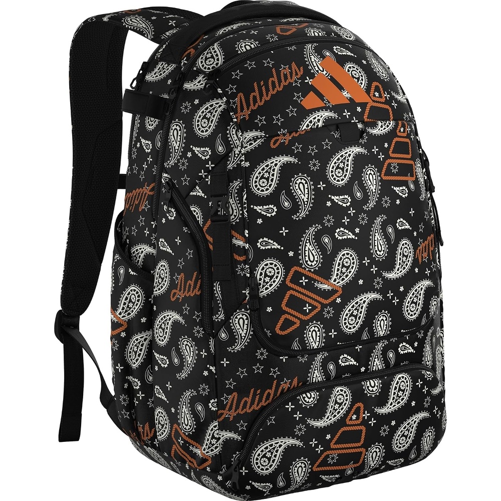image:imageadidas Dugout Baseball amp Softball Backpack 35L  Hidden Helmet Pouch Adjustable Velcro Bat Straps Fence Hook Glove Straps Game amp Practice ReadyRodeo BlackUnity OrangePrint