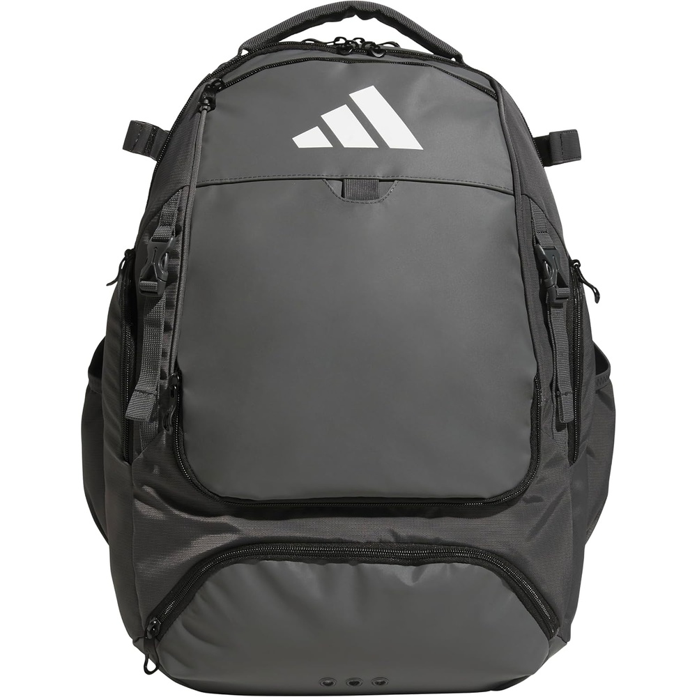 image:imageadidas Dugout Baseball amp Softball Backpack 35L Hidden Helmet Pouch Adjustable Velcro Bat Straps Fence Hook Glove Straps Game amp Practice ReadyTeam Dark Grey