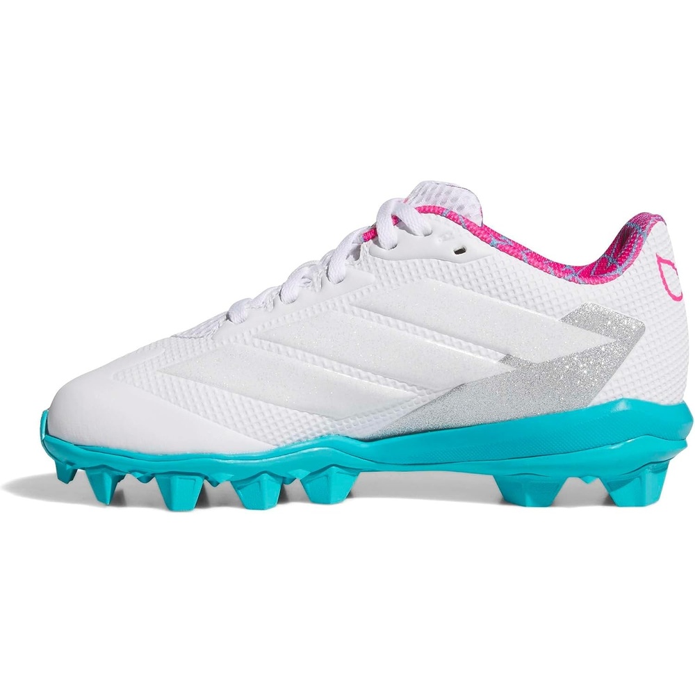 image:imageadidas Kids Adizero Instinct 20 Molded Softball ShoeWhiteShock PinkLucid Aquamarine