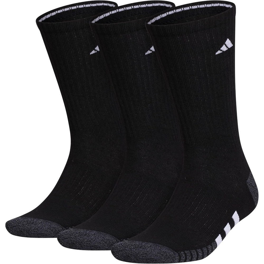 image:imageadidas Mens Cushioned Low Cut Ankle Socks 3 Pairs Durable amp Comfortable 3Pack Targeted Cushioning Arch Support Breathable MoistureWicking Reinforced Heel amp Toe AllDay ComfortBlackOnix GreyWhite30Crew