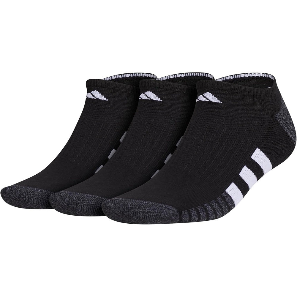 image:imageadidas Mens Cushioned Low Cut Ankle Socks 3 Pairs Durable amp Comfortable 3Pack Targeted Cushioning Arch Support Breathable MoistureWicking Reinforced Heel amp Toe AllDay ComfortBlackOnix GreyWhite30No Show