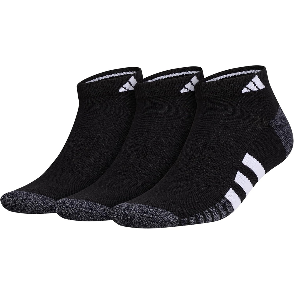 image:imageadidas Mens Cushioned Low Cut Ankle Socks 3 Pairs Durable amp Comfortable 3Pack Targeted Cushioning Arch Support Breathable MoistureWicking Reinforced Heel amp Toe AllDay ComfortBlackOnix GreyWhite30Low Cut