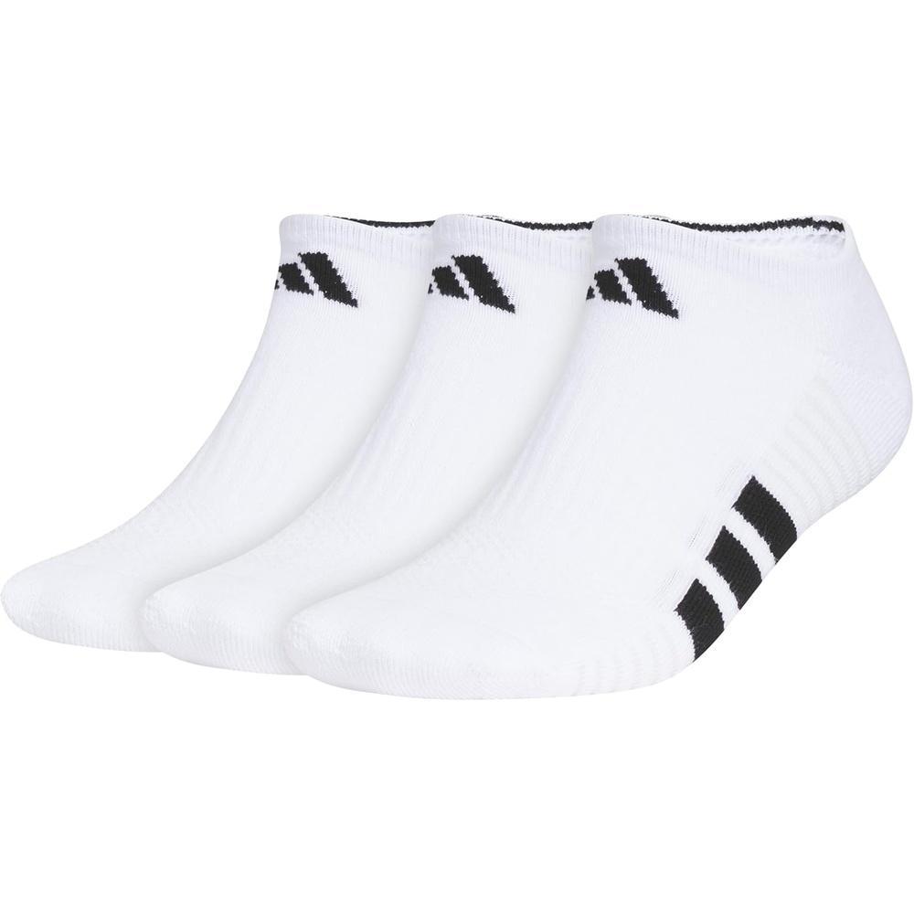 image:imageadidas Mens Cushioned Low Cut Ankle Socks 3 Pairs Durable amp Comfortable 3Pack Targeted Cushioning Arch Support Breathable MoistureWicking Reinforced Heel amp Toe AllDay ComfortWhiteBlackClear Grey40No Show