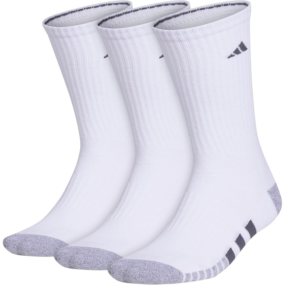 image:imageadidas Mens Cushioned Low Cut Ankle Socks 3 Pairs Durable amp Comfortable  3Pack Targeted Cushioning Arch Support Breathable MoistureWicking Reinforced Heel amp Toe AllDay ComfortWhiteGreyOnix Grey30Crew