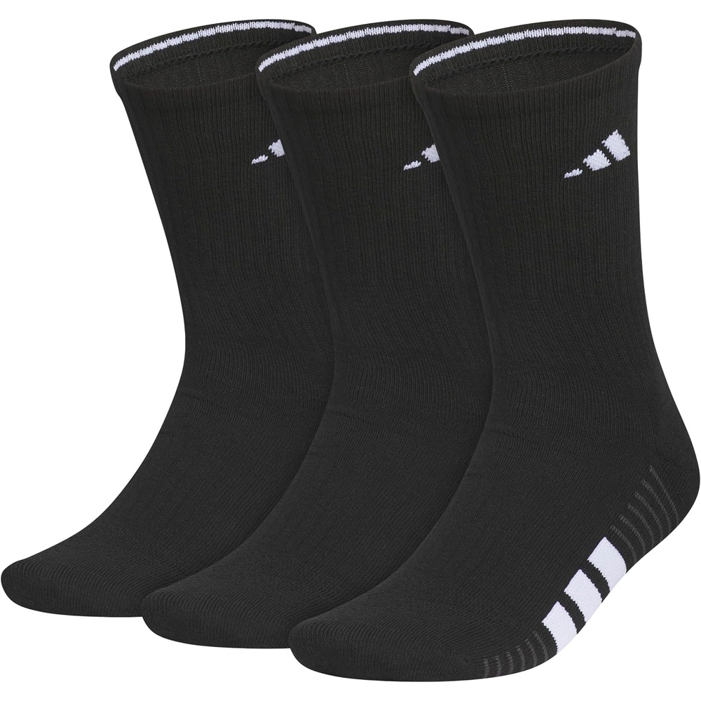 image:imageadidas Mens Cushioned Low Cut Ankle Socks 3 Pairs Durable amp Comfortable  3Pack Targeted Cushioning Arch Support Breathable MoistureWicking Reinforced Heel amp Toe AllDay ComfortBlackWhiteCarbon Grey40Crew