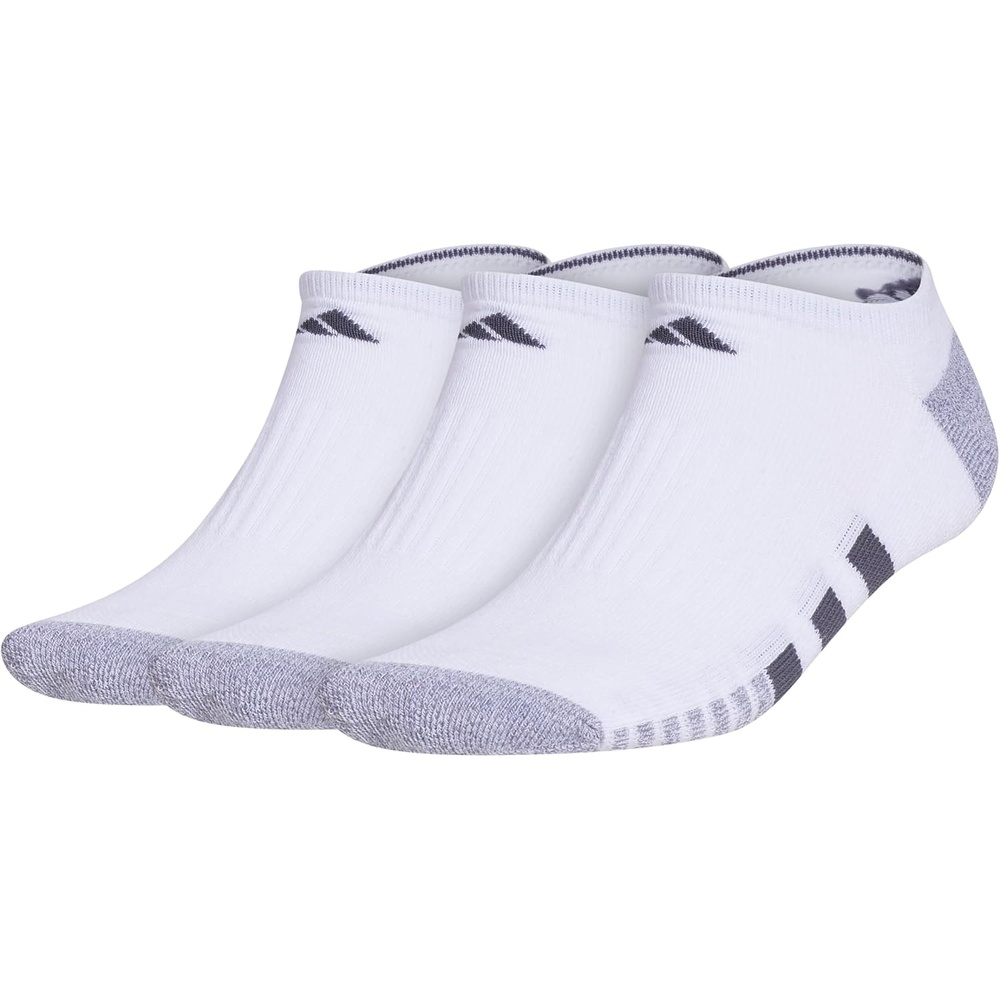 image:imageadidas Mens Cushioned Low Cut Ankle Socks 3 Pairs Durable amp Comfortable  3Pack Targeted Cushioning Arch Support Breathable MoistureWicking Reinforced Heel amp Toe AllDay ComfortWhiteGreyOnix Grey30No Show