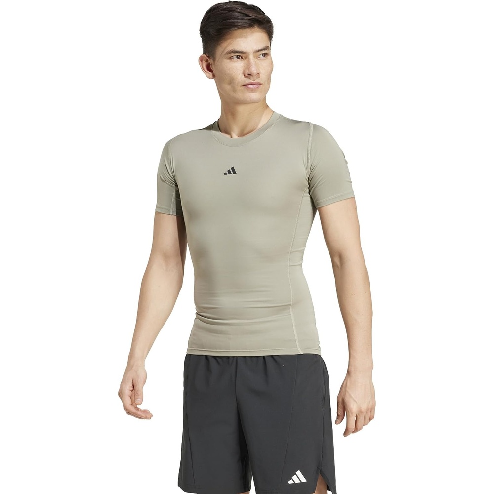 image:imageadidas Mens Techfit Compression Casual Tops Casual BlackSilver Pebble