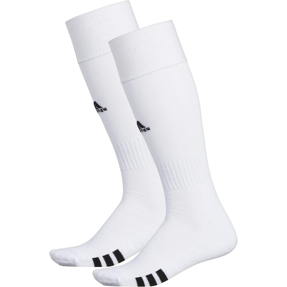 image:imageadidas Rivalry OvertheCalf Soccer Socks 2 Pairs  Unisex 2Pack Cushioned Impact Zones Arch amp Ankle Support Secure Compression OverTheCalf Fit Game amp Practice Ready1WhiteBlack