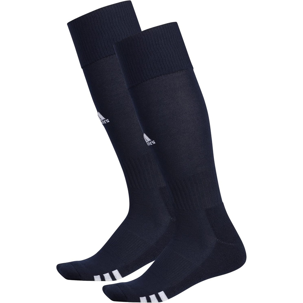 image:imageadidas Rivalry OvertheCalf Soccer Socks 2 Pairs  Unisex 2Pack Cushioned Impact Zones Arch amp Ankle Support Secure Compression OverTheCalf Fit Game amp Practice Ready1Team Navy BlueWhite
