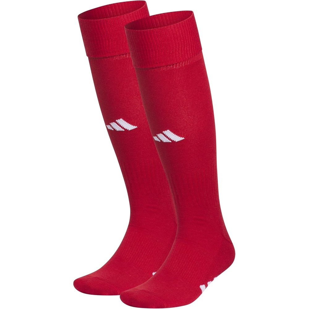 image:imageadidas Rivalry OvertheCalf Soccer Socks 2 Pairs  Unisex 2Pack Cushioned Impact Zones Arch amp Ankle Support Secure Compression OverTheCalf Fit Game amp Practice ReadyTeam Power RedWhite2