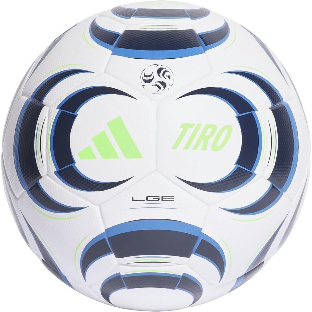 image:imageadidas Tiro Soccer BallWhiteCollegiate NavyBright BlueGreenLeague