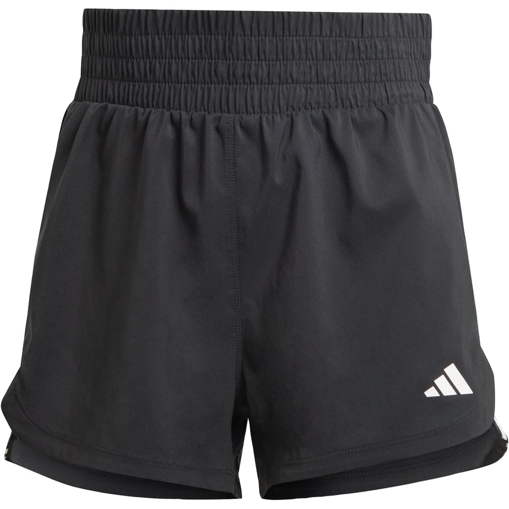 image:imageadidas Womens Pacer Training 3Stripes Woven HighRise ShortsBlack White