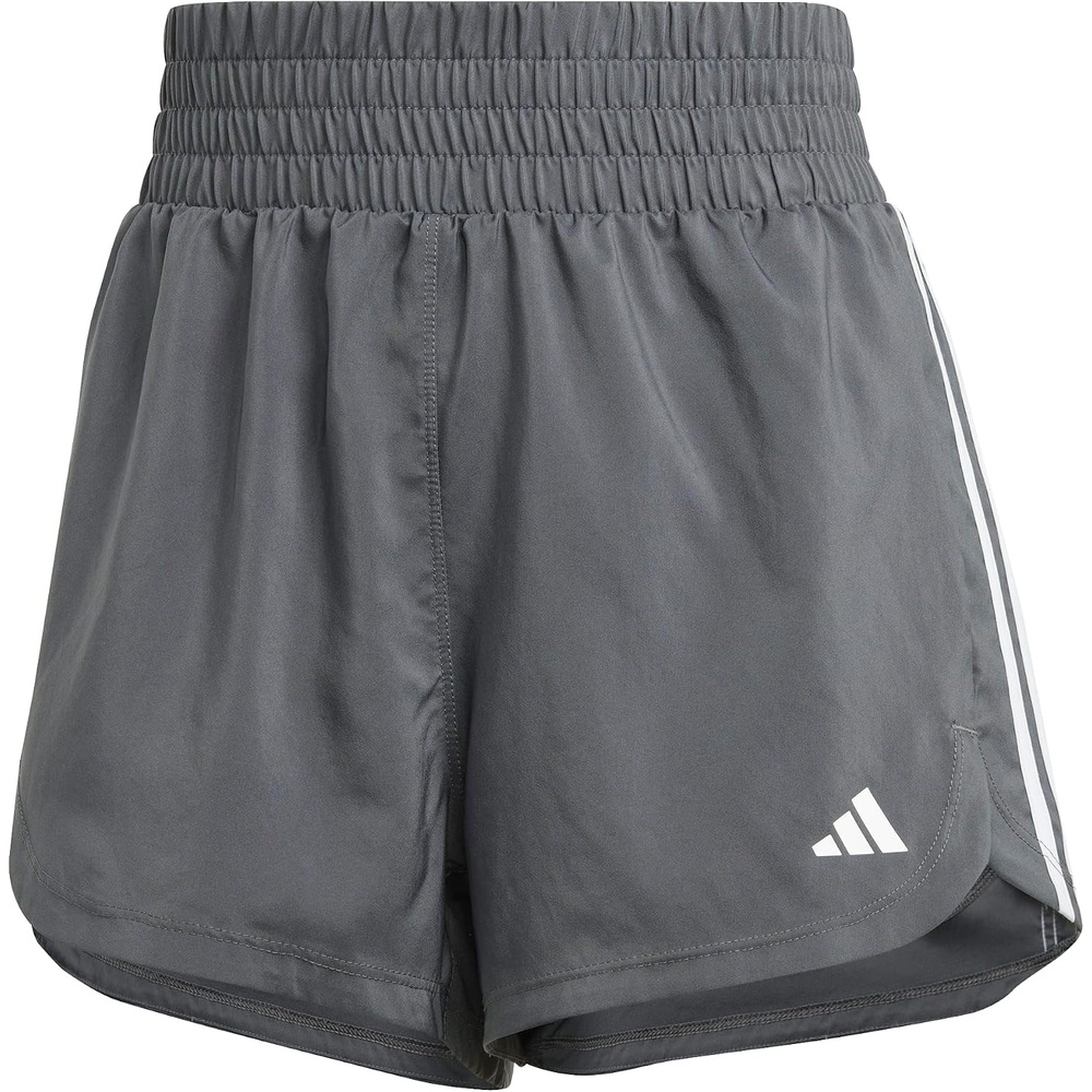 image:imageadidas Womens Pacer Training 3Stripes Woven HighRise ShortsGresixWhite