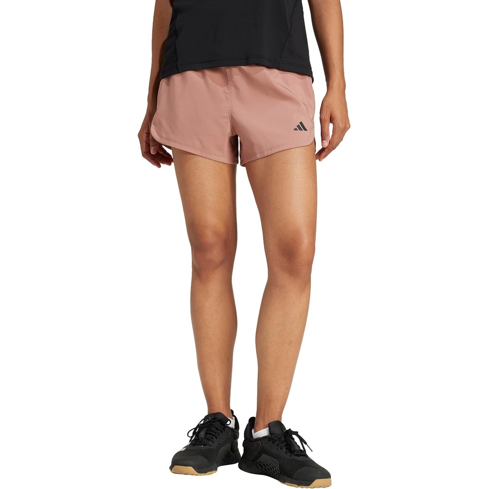 image:imageadidas Womens Pacer Training 3Stripes Woven HighRise ShortsWarm ClayBlack