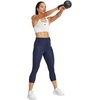 Adidas Womens Optime Essentials Stash 3/4 Leggings(Ink)